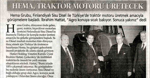 Hema, Traktör Motoru Üretecek