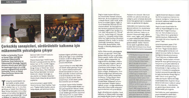 Çerkezköy Sanayicileri, Sürdürülebilir Kalkınma İçin Mükemmellik Yolculuğuna Çıkıyor