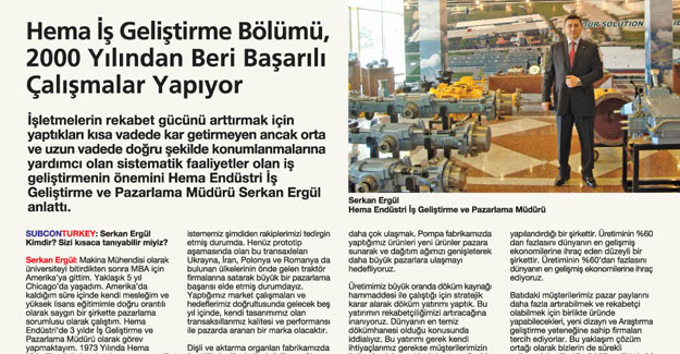 Hema İş Geliştirme Bölümü, 2000 Yılından Beri Başarılı Çalışmalar Yapıyor