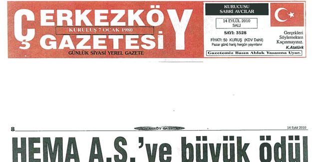 Hema A.Ş.'ye Büyük Ödül